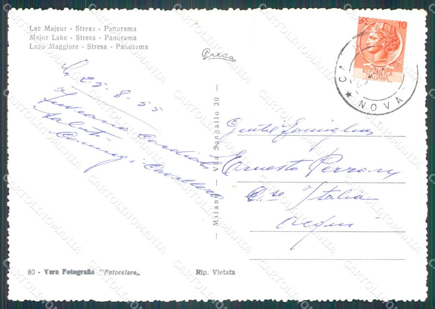 Verbania Stresa Lago Maggiore FG Foto cartolina HB5004 – retro