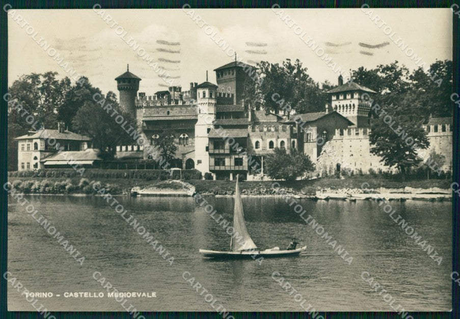 Torino Città Castello Medioevale PIEGATA FG Foto cartolina HB5006 – fronte