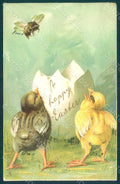 Greetings Easter Chick Egg Bee Raphael Tuck 2840 postcard HR0002 – fronte