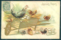 Greetings Easter Chick Hen postcard HR0013 – fronte