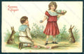 Greetings Easter Children Hare Egg serie 192 postcard HR0018 – fronte