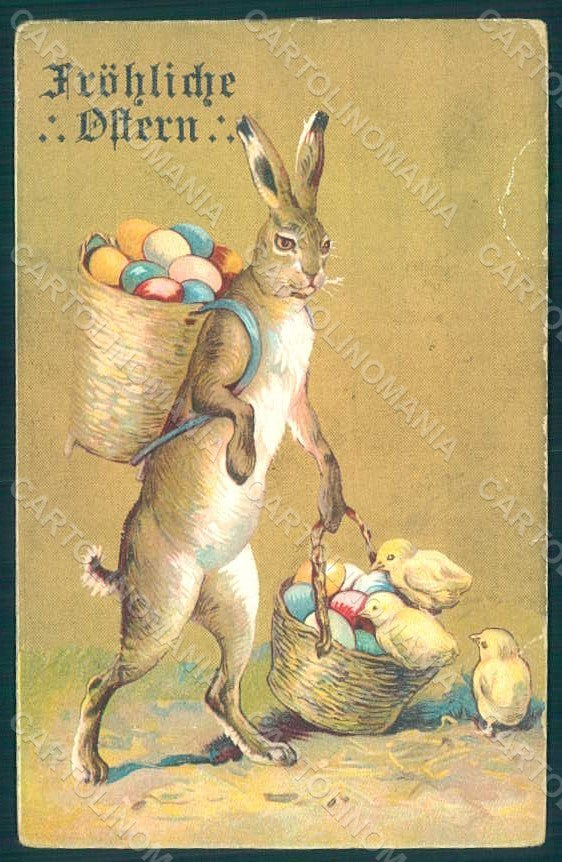 Greetings Easter Anthropomorphic Hare Chick Egg serie 8110 WRINKLES pc HR0041 – fronte