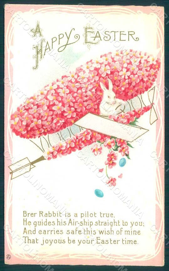 Greetings Easter Anthropomorphic Rabbit Airship serie 207h Relief pc HR0057 – fronte