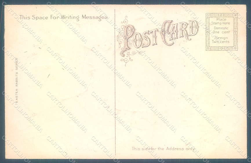 Greetings Easter Rabbit Chick Egg Violets Relief postcard HR0099 – retro
