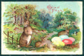Greetings Easter Hare Rabbit Egg serie 1121 LITTLE TEAR postcard HR0104 – fronte
