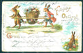 Greetings Easter Anthropomorphic Dressed Hare Egg 1898 postcard HR0119 – fronte