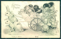 Greetings Easter Anthropomorphic Rabbit Chick postcard HR0120 – fronte