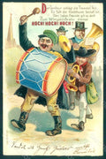 Greetings Men Music Band Hoch Hoch Hoch serie 530-3097 Relief postcard HR0128 – fronte