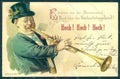 Greetings Man Music Hoch Hoch Hoch Trumpet serie 160 Relief postcard HR0133 – fronte