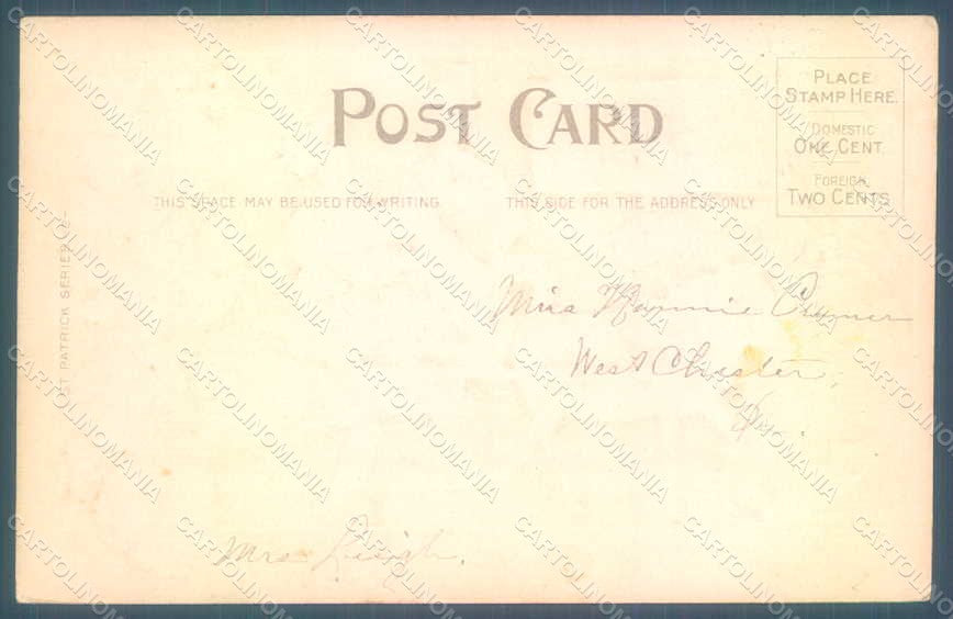 Greetings Lady Man Donkey St. Patrick s Day serie 2 Relief postcard HR0137 – retro