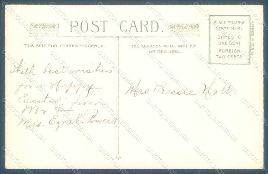 Greetings Easter Flowers Myosotis Cross Relief postcard HR0151 – retro