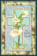 Greetings Easter Flowers Lily Cross Relief postcard HR0152 – fronte