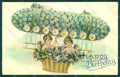 Greetings Angel Flowers Myosotis Violets Hot Air Balloon postcard HR0167 – fronte
