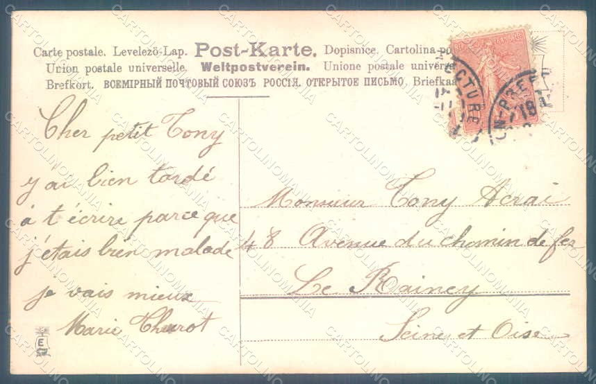 Greetings Flowers Myosotis Bicycle M.S.i.B. 275 WRINKLES Relief postcard HR0169 – retro