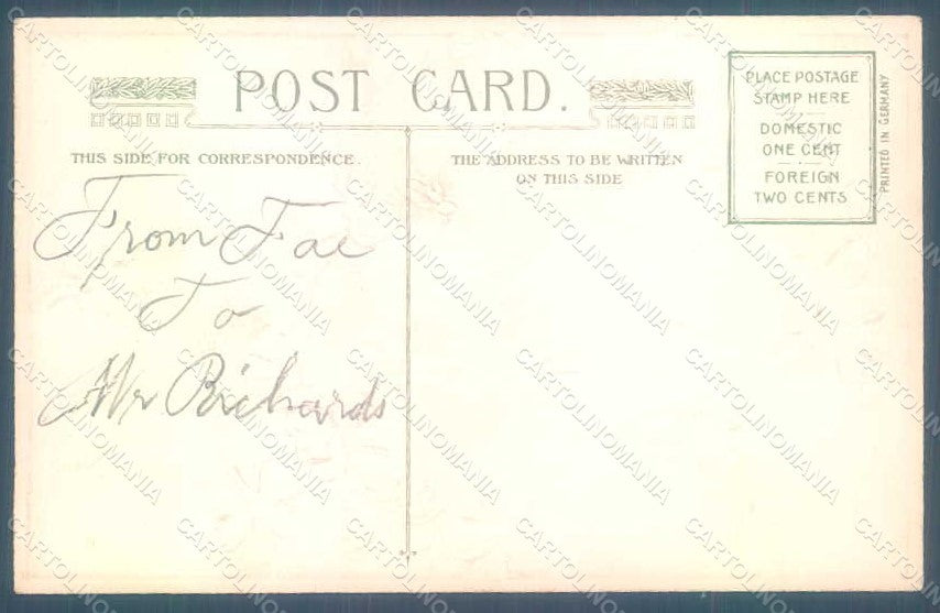 Greetings Easter Flowers Violets Egg Relief postcard HR0177 – retro