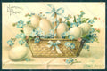 Greetings Easter Egg Flowers Myosotis Relief postcard HR0180 – fronte