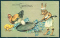 Greetings Easter Anthropomorphic Dressed Hare Chick Egg s. 358 Relief pc HR0194 – fronte