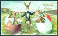 Greetings Easter Anthropomorphic Dressed Hare Egg Music s. 748 Relief pc HR0206 – fronte