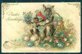 Greetings Easter Anthropomorphic Dressed Hare Egg Relief pc HR0208 – fronte