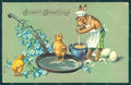 Greetings Easter Anthropomorphic Dressed Hare Chick Egg s. 358 Relief pc HR0222 – fronte