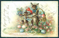 Greetings Easter Anthropomorphic Dressed Hare Egg s. 904-2573 Relief pc HR0235 – fronte