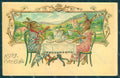 Greetings Easter Dressed Hare Landscape Tea Smoke Relief pc HR0241 – fronte