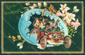 Greetings Easter Anthropomorphic Dressed Hare Egg Car Relief pc HR0284 – fronte