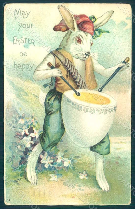 Greetings Easter Anthropomorphic Dressed Hare Egg serie 54 WRINKLES pc HR0288 – fronte