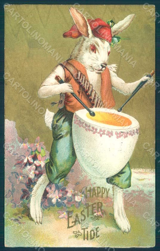Greetings Easter Anthropomorphic Dressed Hare Egg postcard HR0290 – fronte