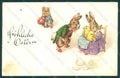 Greetings Easter Anthropomorphic Dressed Hare Chick Egg postcard HR0295 – fronte