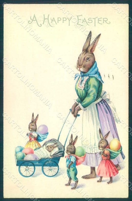 Greetings Easter Anthropomorphic Dressed Hare Egg s. 779 F postcard HR0298 – fronte