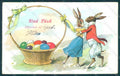 Greetings Easter Anthropomorphic Dressed Hare Dance Egg s. 221 postcard HR0355 – fronte