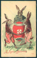 Greetings Easter Anthropomorphic Dressed Hare Egg s. 3120 postcard HR0356 – fronte
