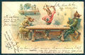 Animals Anthropomorphic Dressed Hare Fox Playing Cards postcard HR0363 – fronte