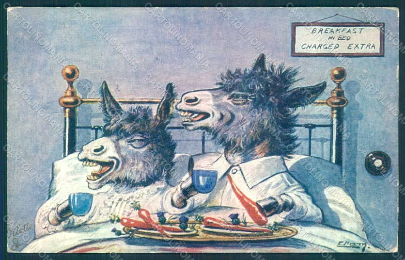 Artist Signed Ellam Anthropomorphic Dressed Donkey Tuck 9321 WRINKLES pc HR0413 – fronte