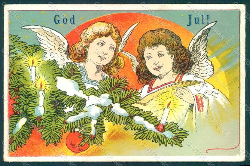 Greetings Christmas Angel Christmas Tree postcard HR0431 – fronte