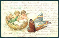 Greetings Easter Angel Putto Egg Butterfly WRINKLES postcard HR0439 – fronte