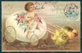 Greetings Easter Angel Chick Egg Car Relief postcard HR0450 – fronte
