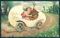Greetings Easter Angel Egg Car EAS Relief postcard HR0451 – fronte