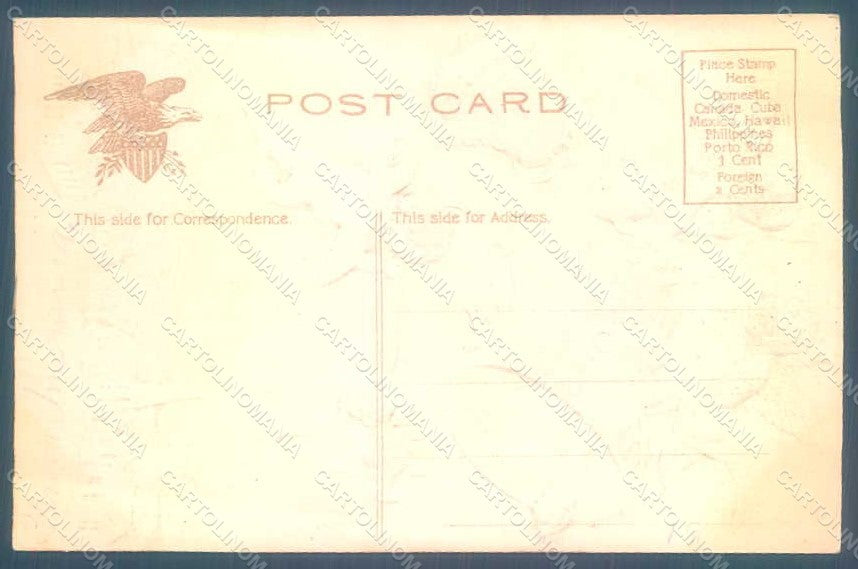 Greetings Christmas Angel Putto Bell Relief postcard HR0462 – retro
