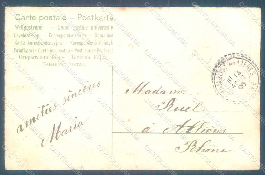Greetings Angel Putto Art Nouveau Mail Myosotis Relief postcard HR0490 – retro