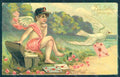 Greetings Angel Putto Art Nouveau Mail serie 2006 Relief WRINKLES pc HR0491 – fronte