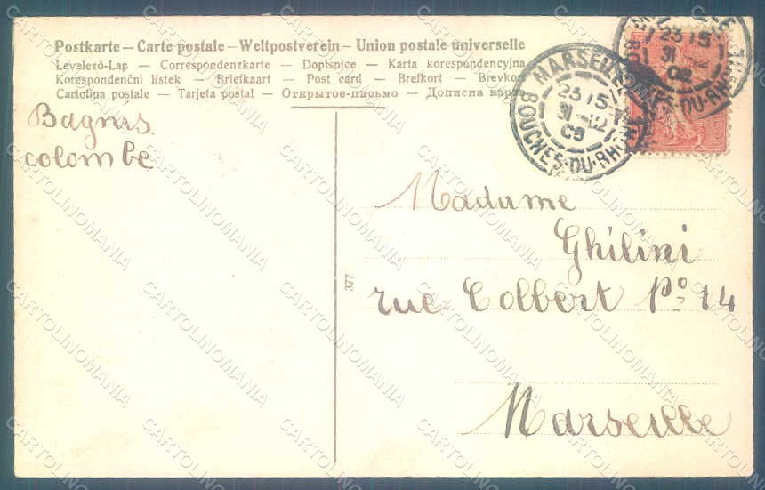 Greetings Angel Putto Art Nouveau Dove Mail serie 377 Relief postcard HR0493 – retro