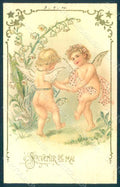 Greetings Angel Lily of the Valley Dance serie 724 Relief postcard HR0498 – fronte