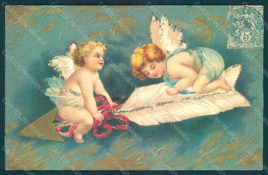 Greetings Angel Eros Putto Valentine Relief postcard HR0506 – fronte