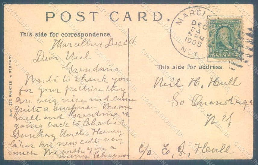 Artist Signed Child Boy Holly Christmas Greetings s. 323 Relief postcard HR0513 – retro