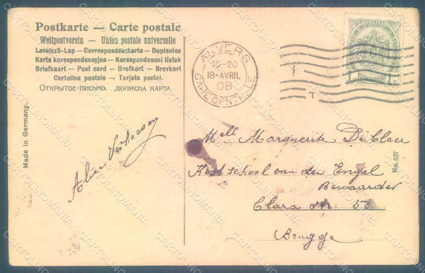 Artist Signed Children Egg Roses Easter Greetings Relief postcard HR0532 – retro