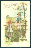 Artist Signed Children Hare Egg Easter Greetings s. 179 Relief postcard HR0534 – fronte