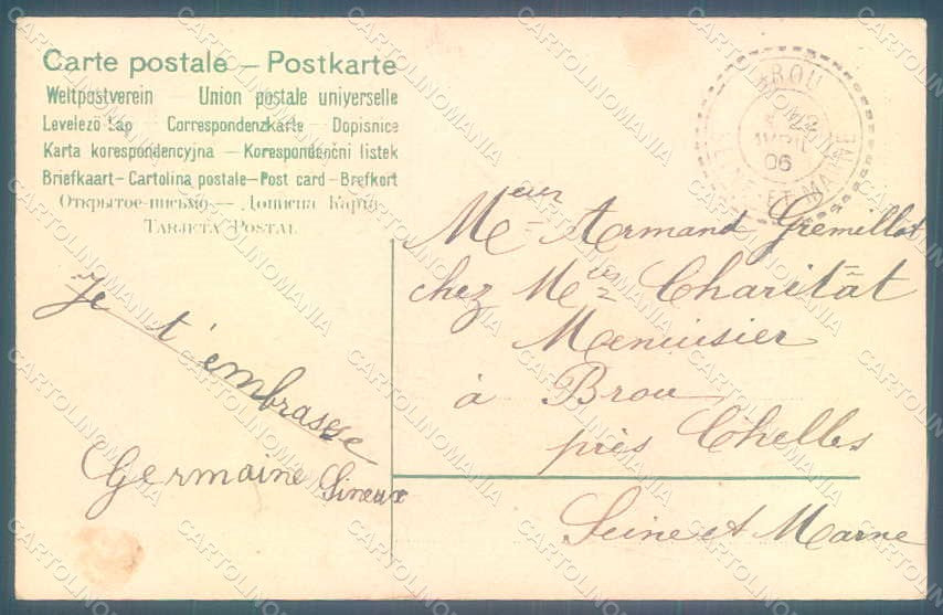 Artist Signed Clapsaddle ? Dutch Girl Egg Myosotis Easter Relief postcard HR0562 – retro