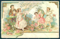 Greetings Children Child Boy Girl Angel Putto Easter Relief UNGLUED pc HR0574 – fronte